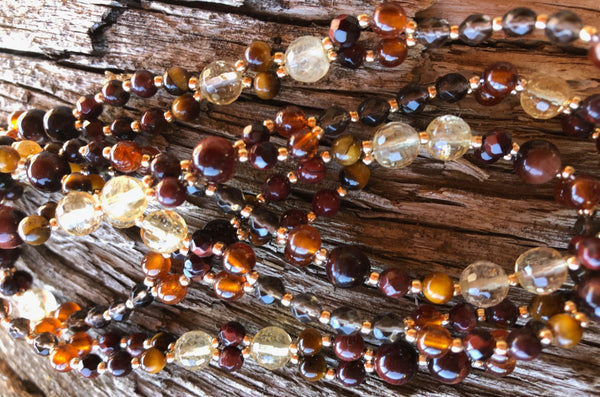 4mm Tiger Eye, Hessonite, Citrine & more with Gold Filled