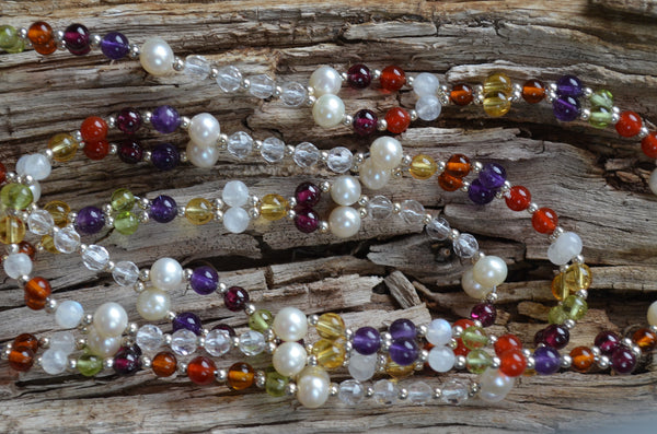 4mm Navratna: warm tones - Hessonite, Peridot and more ... plus Sterling Silver
